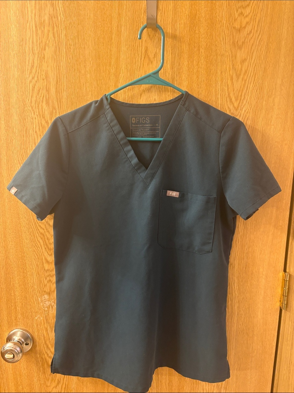 Figs V-Neck Scrub Top in Teal Blue